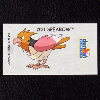Spearow Pokemon 1999 No. 21 dunkin Bubble Gum Sticker