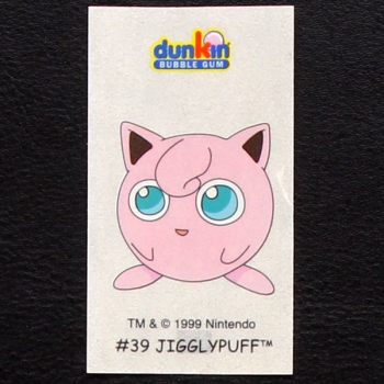 Jigglypuff Pokemon 1999 No. 39 dunkin Bubble Gum Sticker