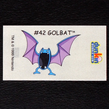 Golbat Pokemon 1999 No. 42 dunkin Bubble Gum Sticker