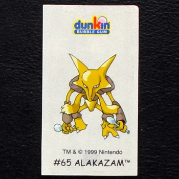 Alakazam Pokemon 1999 No. 65 dunkin Bubble Gum Sticker