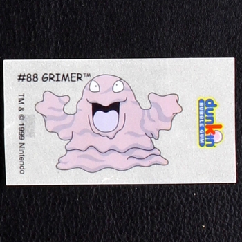 Grimer Pokemon 1999 No. 88 dunkin Bubble Gum Sticker