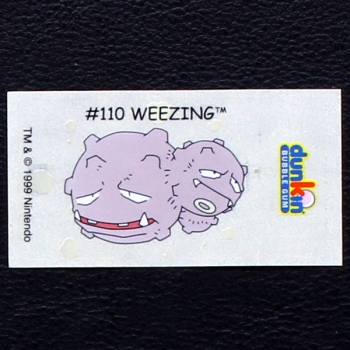Weezing Pokemon 1999 No. 110 dunkin Bubble Gum Sticker