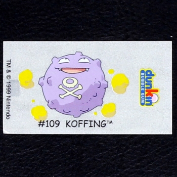 Koffing Pokemon 1999 No. 109 dunkin Bubble Gum Sticker