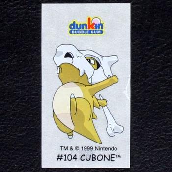 Cubone Pokemon 1999 No. 104 dunkin Bubble Gum Sticker