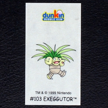 Exeggutor Pokemon 1999 No. 103 dunkin Bubble Gum Sticker