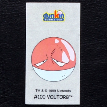 Voltorb Pokemon 1999 No. 100 dunkin Bubble Gum Sticker