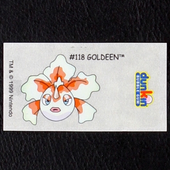 Goldeen Pokemon 1999 No. 118 dunkin Bubble Gum Sticker