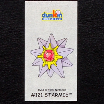Starmie Pokemon 1999 No. 121 dunkin Bubble Gum Sticker