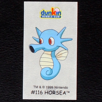 Horsea Pokemon 1999 No. 116 dunkin Bubble Gum Sticker