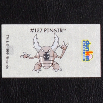 Pinsir Pokemon 1999 No. 127 dunkin Bubble Gum Sticker