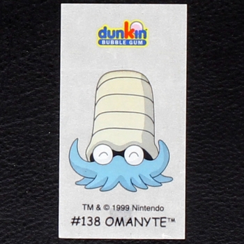 Omanyte Pokemon 1999 No. 138 dunkin Bubble Gum Sticker