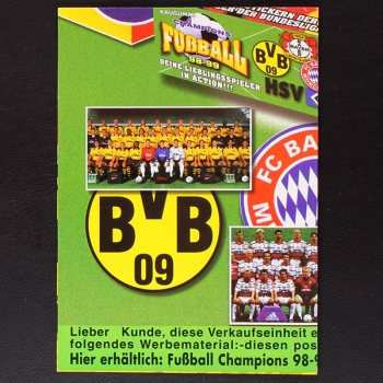 Fußball Champions 98-99 Kuroczik Sticker Poster leer - Kaugummi Bilder