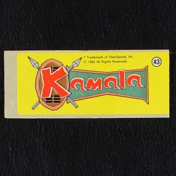 WWF Wrestling 1992 No. 43 dunkin Bubble Gum Sticker