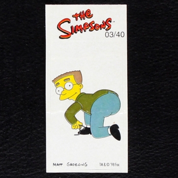 The Simpsons No. 3 Fleer Bubble Gum Sticker