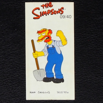 The Simpsons No. 9 Fleer Bubble Gum Sticker