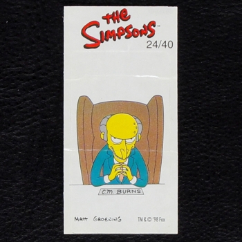 The Simpsons No. 24 Fleer Bubble Gum Sticker