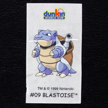 Blastoise Pokemon 1999 No. 9 dunkin Bubble Gum Sticker
