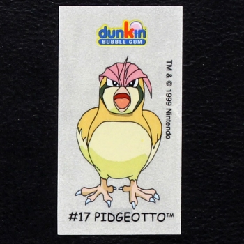 Pidgeotto Pokemon 1999 No. 17 dunkin Bubble Gum Sticker