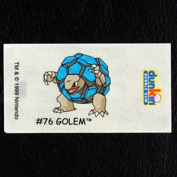 Golem Pokemon 1999 No. 76 dunkin Bubble Gum Sticker