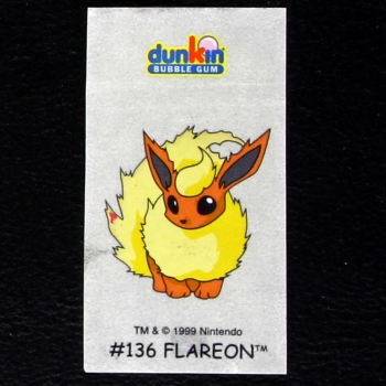 Flareon Pokemon 1999 No.136 dunkin Bubble Gum Sticker