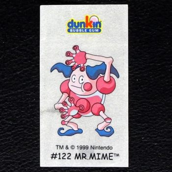Mr.Mime Pokemon 1999 No. 122 dunkin Bubble Gum Sticker