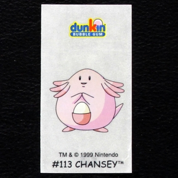 Chansey Pokemon 1999 No. 113 dunkin Bubble Gum Sticker