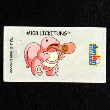 Lickitung Pokemon 1999 No. 108 dunkin Bubble Gum Sticker