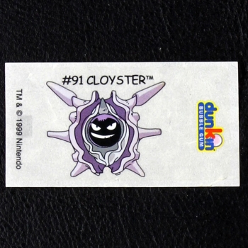 Cloyster Pokemon 1999 No. 91 dunkin Bubble Gum Sticker
