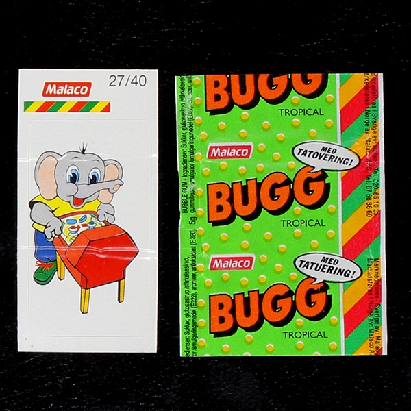 Bugg Malaco Bubble Gum - Wrapper + Bild