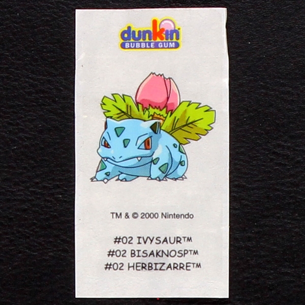 Ivysaur Pokemon 2000 No. 2 dunkin Bubble Gum Sticker