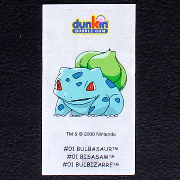 Bulbasaur Pokemon 2000 No. 1 dunkin Bubble Gum Sticker