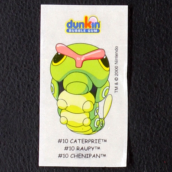 Caterprie Pokemon 2000 No. 10 dunkin Bubble Gum Sticker