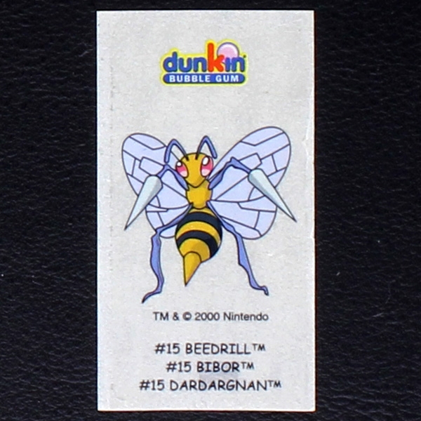 Beedrill Pokemon 2000 No. 15 dunkin Bubble Gum Sticker