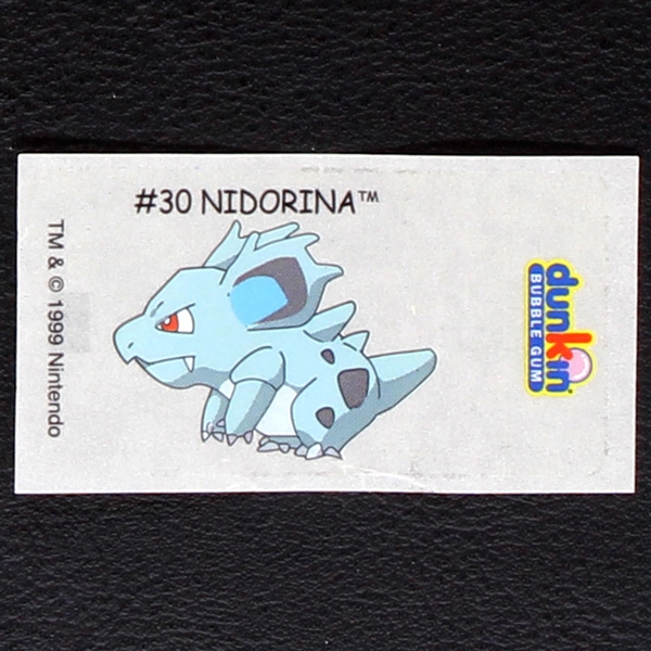Nidorina Pokemon 2000 No. 30 dunkin Bubble Gum Sticker