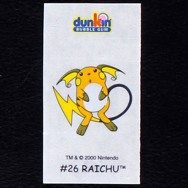 Raichu Pokemon 2000 No. 26 dunkin Bubble Gum Sticker