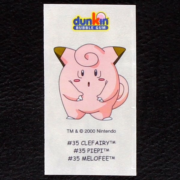 Clefairy Pokemon 2000 No. 35 dunkin Bubble Gum Sticker