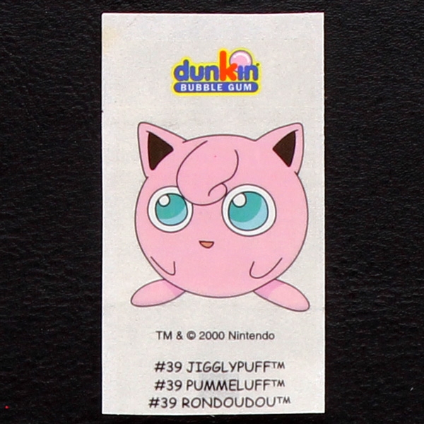 Jigglypuff Pokemon 2000 No. 39 dunkin Bubble Gum Sticker