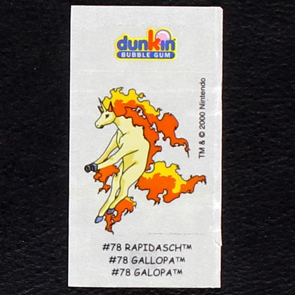 Rapidasch Pokemon 2000 No. 78 dunkin Bubble Gum Sticker