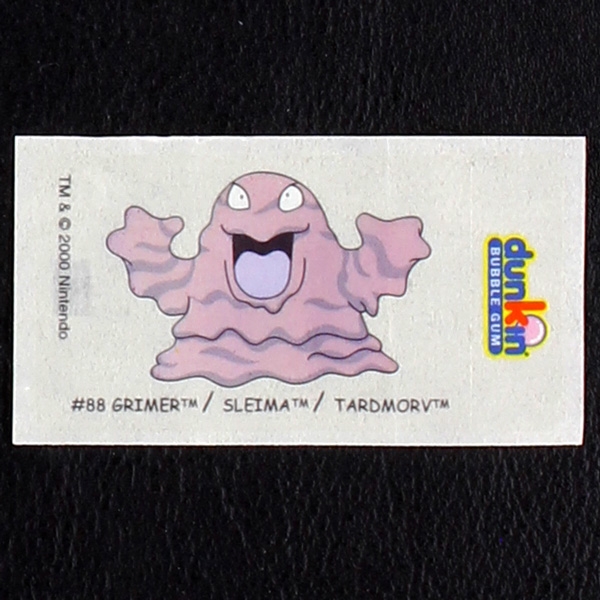 Grimer Pokemon 2000 No. 88 dunkin Bubble Gum Sticker