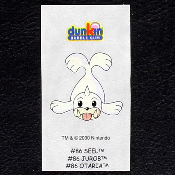 Seel Pokemon 2000 No. 86 dunkin Bubble Gum Sticker