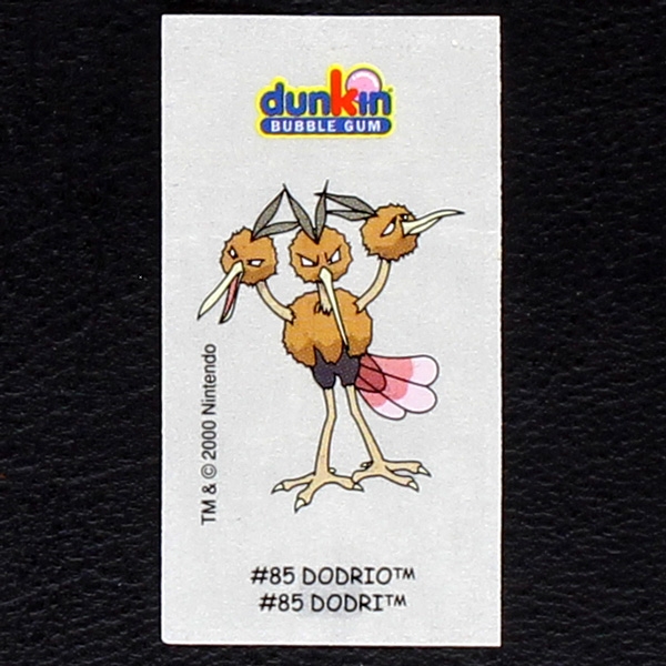 Dodrio Pokemon 2000 No. 85 dunkin Bubble Gum Sticker