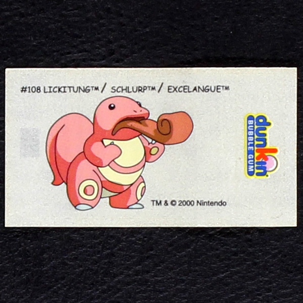 Lickitung Pokemon 2000 No. 108 dunkin Bubble Gum Sticker