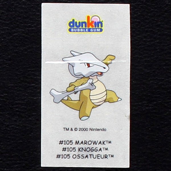 Marowak Pokemon 2000 No. 105 dunkin Bubble Gum Sticker