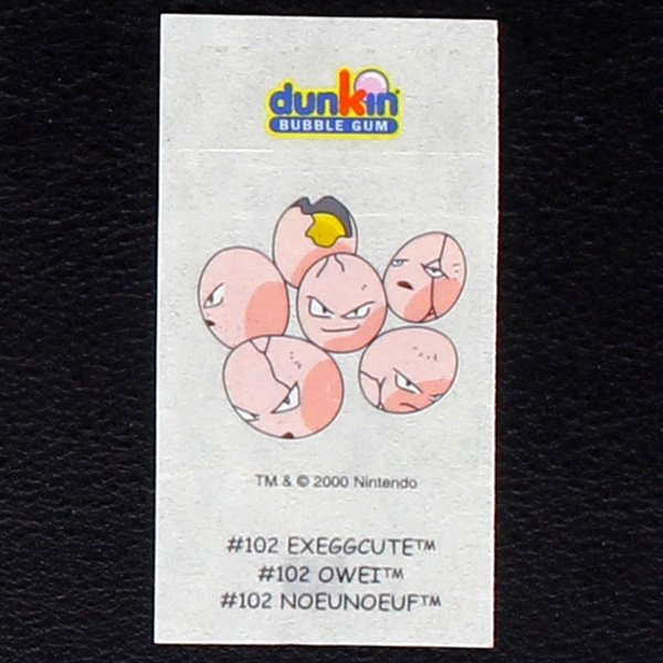 Exeggcute Pokemon 2000 No. 102 dunkin Bubble Gum Sticker