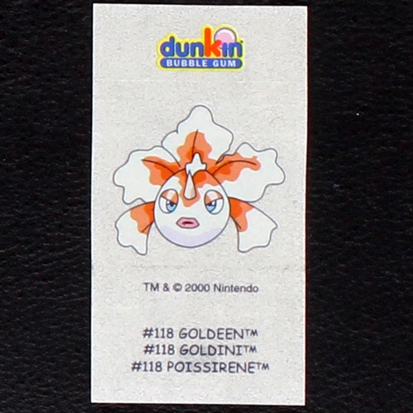 Goldeen Pokemon 2000 No. 118 dunkin Bubble Gum Sticker