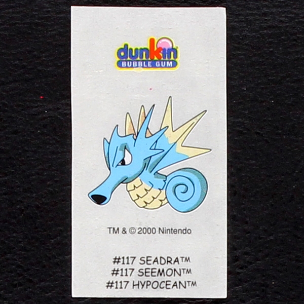 Seadra Pokemon 2000 No. 117 dunkin Bubble Gum Sticker