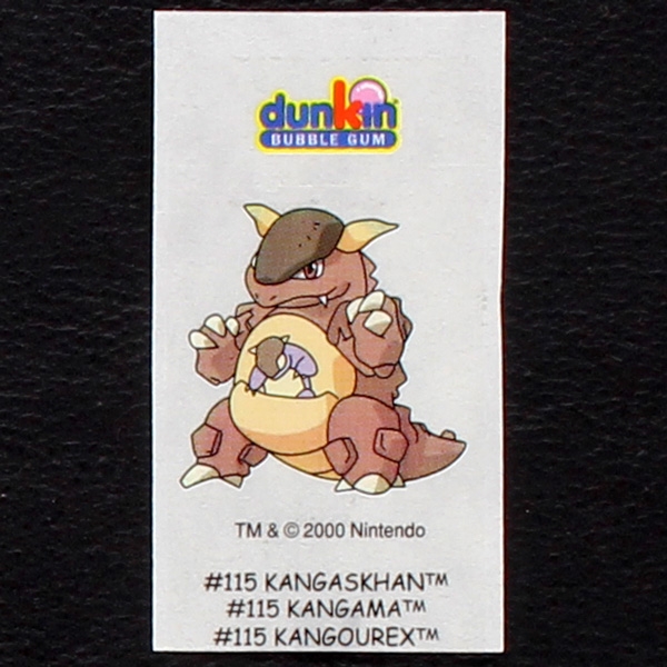 Kangaskhan Pokemon 2000 No. 115 dunkin Bubble Gum Sticker