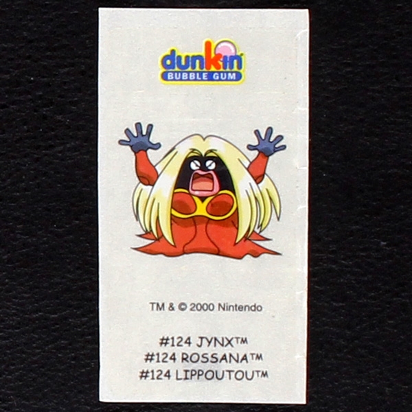 Jynx Pokemon 2000 No. 124  dunkin Bubble Gum Sticker