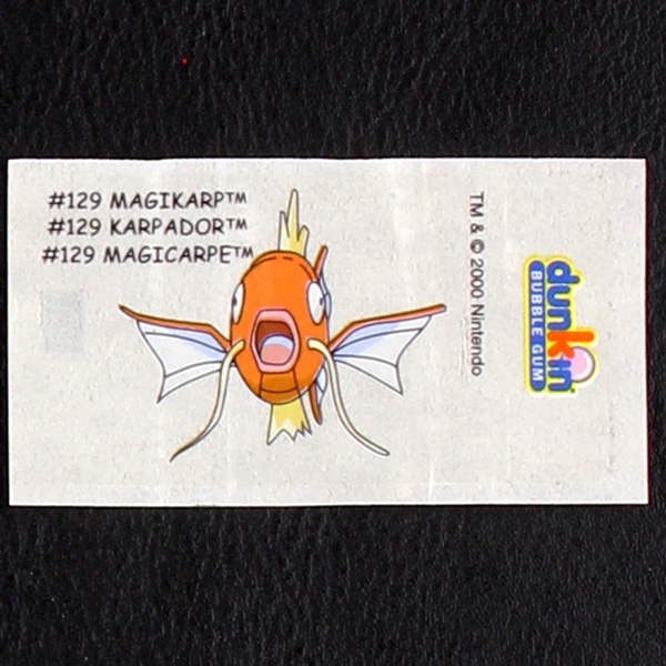 Magikarp Pokemon 2000 No. 129 dunkin Bubble Gum Sticker