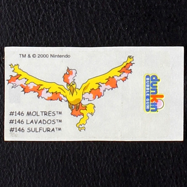 Moltres Pokemon 2000 No. 146 dunkin Bubble Gum Sticker